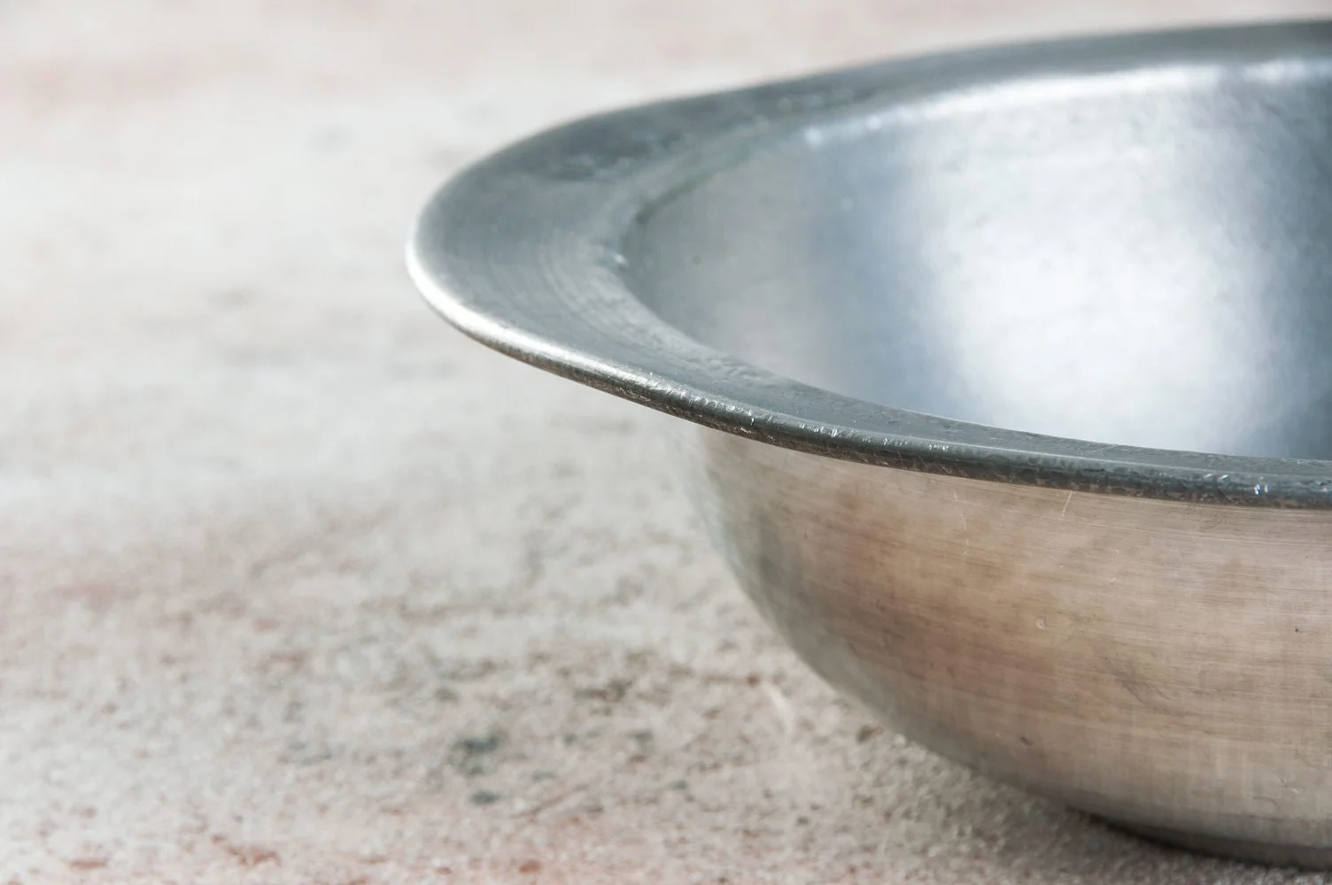 Handcrafted Mexican pewter bowl with a softly reflective finish
